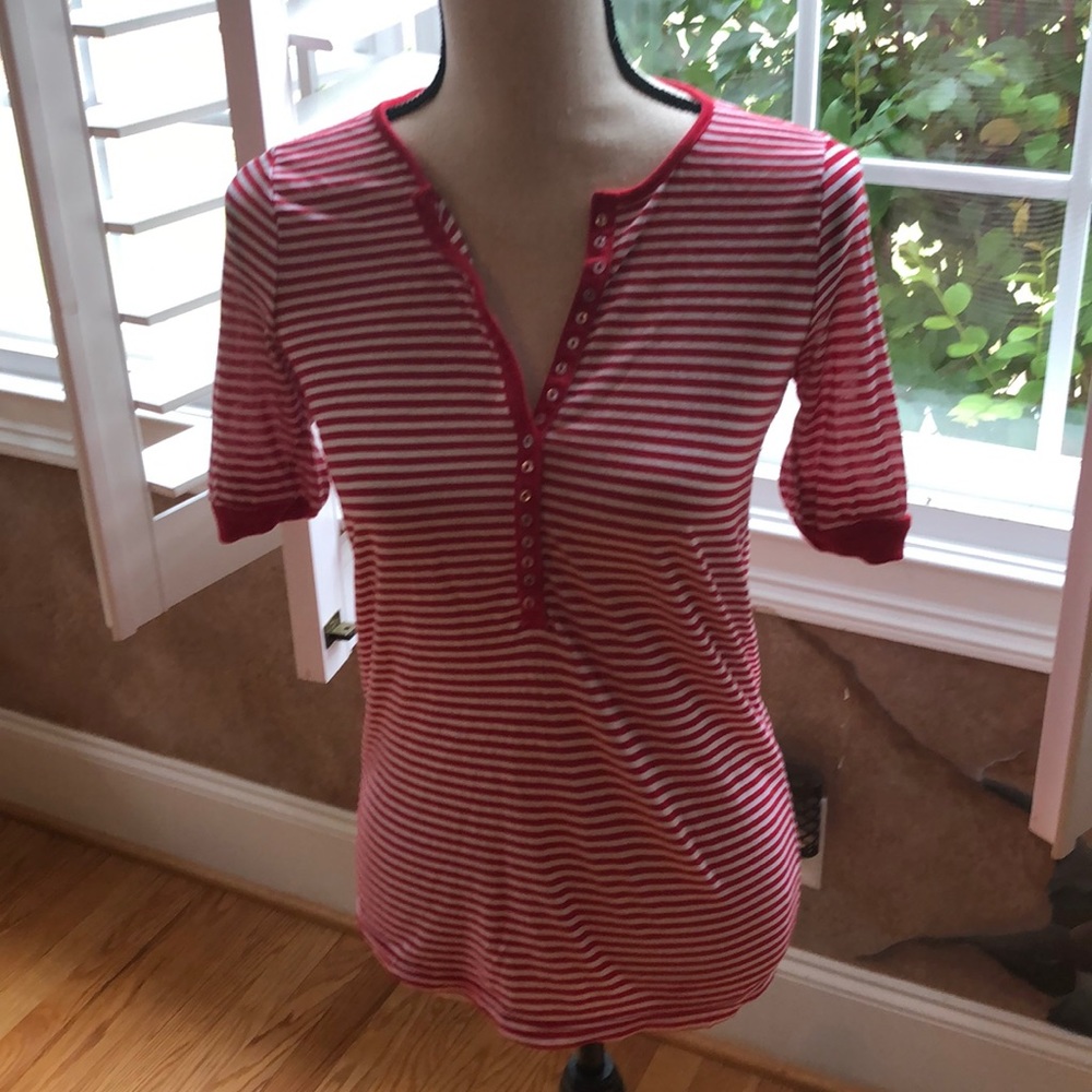 Splendid red and white cotton tee size medium.